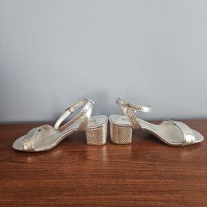 MICHAEL Michael Kors Metallic Gold Block Heel Sandals